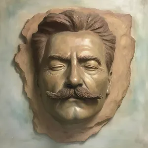 Communism Prints: AI IMAGE - A portrait of Joseph Stalin, 2023. Creator: Heritage Images