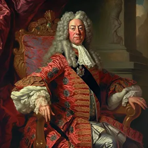 W Hogarth Prints: AI IMAGE - Portrait of King George II, 1750s, (2023). Creator: Heritage Images