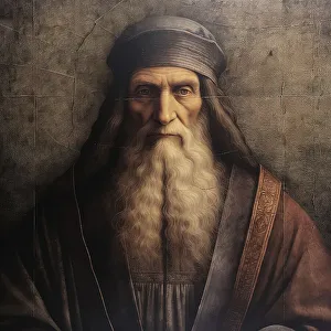 Architect Prints: AI IMAGE - Portrait of Leonardo da Vinci, 1500s, (2023). Creator: Heritage Images