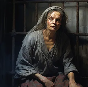 Penitentiary Prints: AI IMAGE - Portrait of Martha Corey in her prison cell