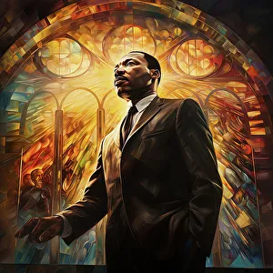 Reverend Prints: AI IMAGE - Portrait of Martin Luther King Jr, 1960s, 2023. Creator: Heritage Images