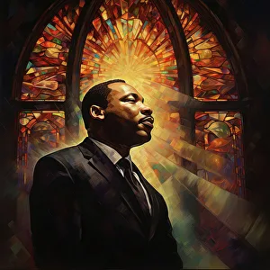 Reverend Prints: AI IMAGE - Portrait of Martin Luther King Jr, 1960s, 2023. Creator: Heritage Images