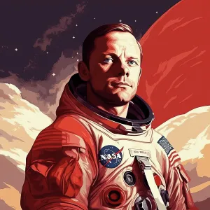 AI IMAGE - Portrait of Neil Armstrong, 1960s, (2023). Creator: Heritage Images