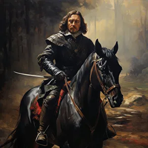 Artificial Intelligence Prints: AI IMAGE - Portrait of Oliver Cromwell, 1640s, (2023). Creator: Heritage Images