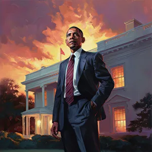 Heritage Imagined Prints: AI IMAGE - Portrait of President Obama, c2009, (2023). Creator: Heritage Images
