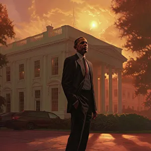 Heritage Imagined Prints: AI IMAGE - Portrait of President Obama, c2009, (2023). Creator: Heritage Images