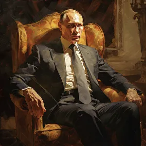 Suit And Tie Prints: AI IMAGE - Portrait of President Vladimir Putin, 2023. Creator: Heritage Images