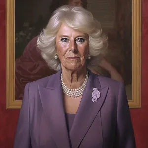 Pearls Prints: AI IMAGE - Portrait of Queen Camilla, 2023. Creator: Heritage Images