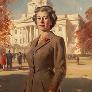 AI IMAGE - Portrait of Queen Elizabeth II, 1950s, (2023). Creator: Heritage Images