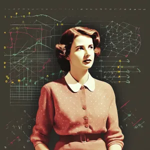 Boffin Prints: AI IMAGE - Portrait of Rosalind Franklin, 1940s, (2023). Creator: Heritage Images