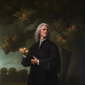 Enlightenment Prints: AI IMAGE - Portrait of Sir Isaac Newton, 1660s, (2023). Creator: Heritage Images
