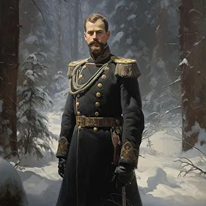 Artificial Intelligence Prints: AI IMAGE - Portrait of Tsar Nicholas II, 1917, (2023). Creator: Heritage Images