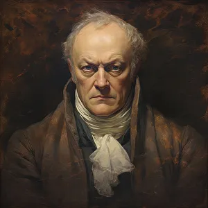 Publisher Prints: AI Image - Portrait of William Blake, 1800s, (2023). Creator: Heritage Images