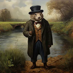 Childrens Literature Prints: AI IMAGE - Ratty from The Wind in the Willows, 2023. Creator: Heritage Images
