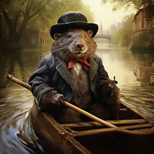 Rowing Boat Prints: AI IMAGE - Ratty from The Wind in the Willows, 2023. Creator: Heritage Images