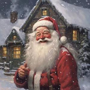 Santa Claus Prints: AI IMAGE - A smiling Father Christmas, 2023. Creator: Heritage Images