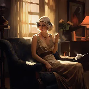 Heritage Imagined Prints: AI IMAGE - A woman wearing 1920s fashion, 2023. Creator: Heritage Images