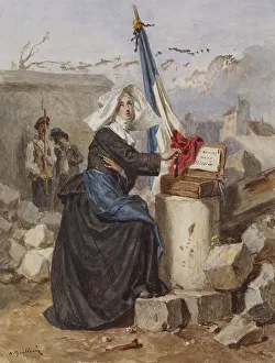 Aid for the Wounded (Sister of Charity), c1865. Creator: Alexandre-Marie Guillemin