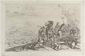 Courtois Jacques Gallery: Aiding the wounded after a battle, 1635-60. Creator: Jacques Courtois