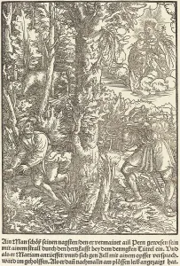 Crossbow Prints: Ain Man Schoss seinen nagsten... c. 1503. Creator: Master of the Legend Scenes