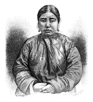 Images Dated 21st February 2008: An Ainu girl, Japan, 1895.Artist: E Ronjat