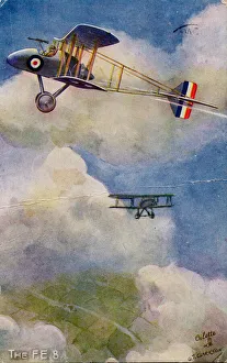 Clarkson Prints: In the Air'- the FE 8, 1932. Creator: G. T. Clarkson