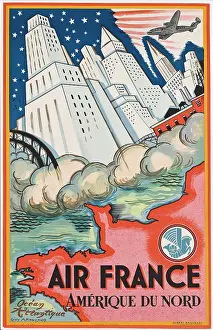 Aviation Prints: Air France, Amerique du Nord, 1946. Creator: Arnoux, Guy (1886-1951)