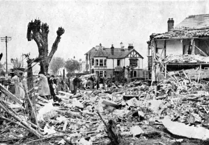 Damaged Prints: Air raid damage, Clacton-on-Sea, Essex, World War II, April 1940