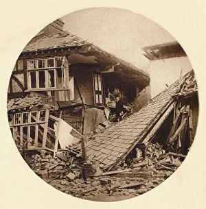 F G H Salusbury Prints: Air raid damage in Croydon, 1915 (1935)