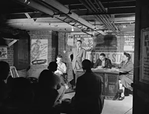 Air raid wardens meeting in zone nine, Southwest area, Washington, D. C, 1942. Creator: Gordon Parks
