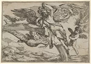 Giulio Gallery: Air, represented by Iris reclining on her rainbow, accompanied by a winged putto bearin