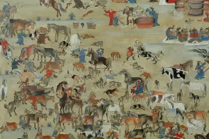 Feast Prints: Airag Feast. Detail from One Day in Mongolia