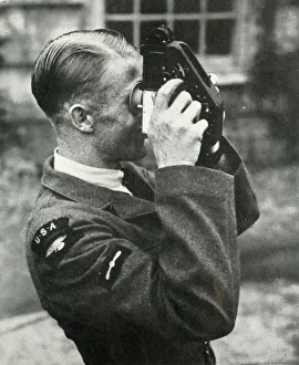 Stewart Oliver Prints: Airman learning navigation during the Second World War, 1941. Creator: Charles Brown