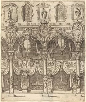 Aisle Gallery: Side Aisle of San Lorenzo, Florence, 1612. Creator: Jacques Callot