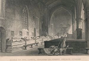 Aisle Gallery: Aisle of the Tombs, Chester-Le-Street Church, Durham, 1834. Artist: James Sands