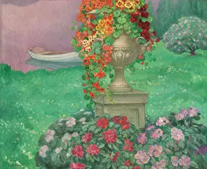Blooming Prints: Aix-les-Bains, garden by the lake, c1920. Creator: Lebasque, Henri (1865-1937)