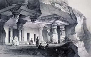Ajanta Gallery: Ajunta (sic), Vihara Cave Number Seven. Artist: Thomas Colman Dibdin