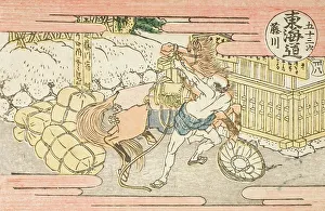 Tokaido Prints: Akasaka (numbered 37); Fujikawa (numbered 38) (image 3 of 4)