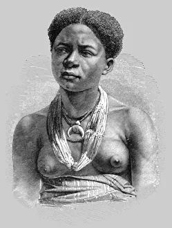 Central Africa Prints: Akera, a young girl of the Gaboon; The Gaboon. 1875. Creator: Unknown