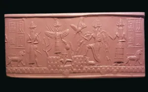Akkadian cylinder-seal impression of the scribe Adda, 22nd century BC Akkadian cylinder-seal impression of the scribe Adda, 22nd century BC