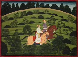 Akrura Rides Toward Dwarka, page from the large Basohli Bhagavata Purana, c. 1760-1765