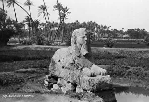 Alabaster Sphinx at Memphis, Egypt, c1920s-c1930s(?)