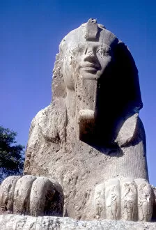 Alabaster Sphinx (seen from front), Memphis, Egypt, 18th or 19th Dynasty, c14th-13th century BC