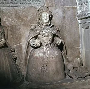 Queen Of England Collection: Alabaster statue of Queen Elizabeth I, 16th century