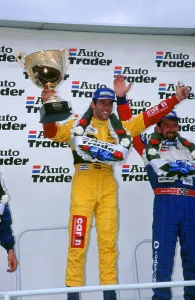 Wreath Prints: Alain Menu.British touring car driver celebrates victory
