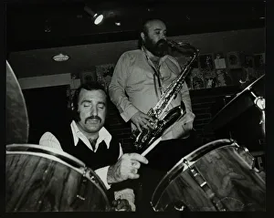 Alan Gallery: Alan Jackson (drums) and Don Weller (saxophone) playing at The Bell, Codicote, Hertfordshire, 1980