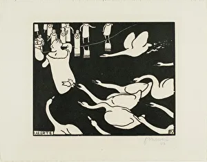Swans Prints: The Alarm, 1895. Creator: Félix Vallotton