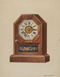 Numeral Prints: Alarm Clock (Timepiece), c. 1937. Creator: Francis Law Durand