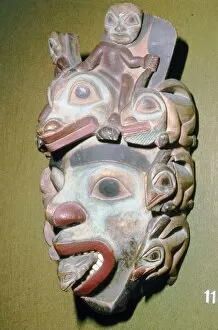 Alaska Collection: Alasa, Face Mask with fish from coming out of mouth, North American Indian