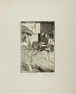 Besnard Albert Prints: Albert Besnard and His Model, 1896. Creator: Anders Leonard Zorn